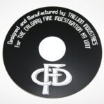 Logo of CFD on engraved and cut plastics