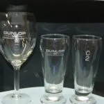 One Wine and Two Beer Etched Glass