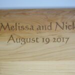 A close up of the name melissa and nick