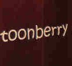 A red background with the word toonberry written in white.