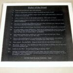 A black and white picture of the rules of the road.