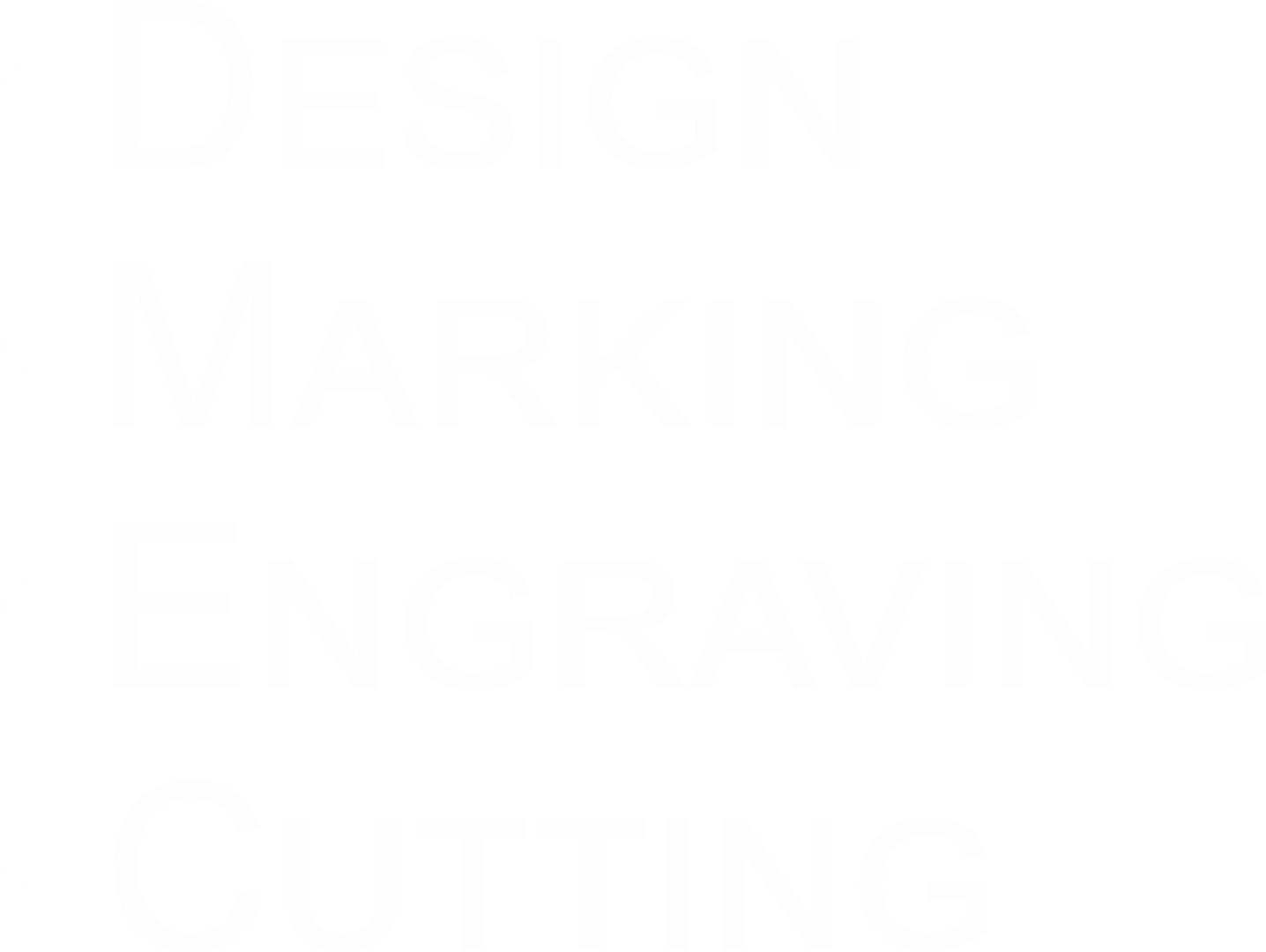 A green background with the words " design, marking, engraving, cutting ".